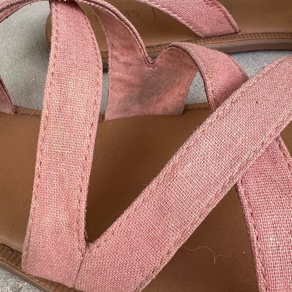 TOMS Shimmer Pink/Coral Sandal Women Size 11 - Picture 4 of 11